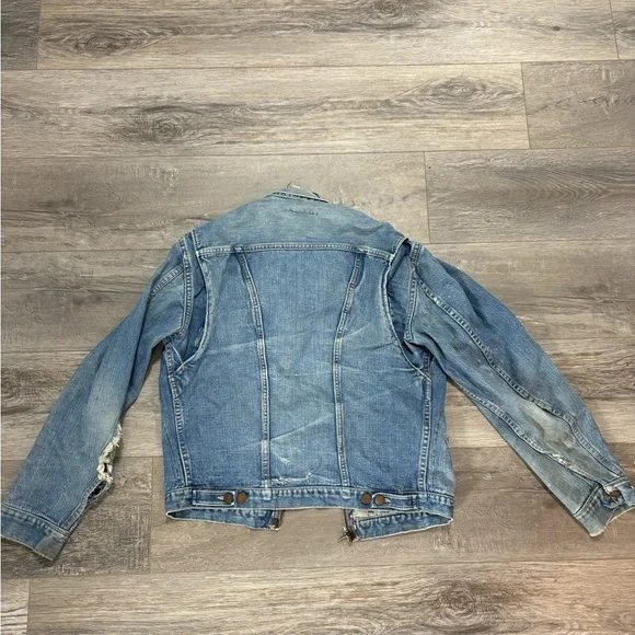 WRANGLER Blue Bell 1950s 8MZ Denim Zip-Up Vintage Blue Jacket Size 42